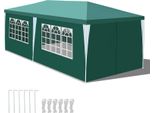 Jopassy Gazebo 3X6M Verde Con Pareti Laterali Tenda Party Protezione Uv Per Giardino Esterno Campeggio