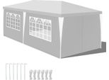 Jopassy Gazebo 3X6M Bianco Con Pareti Laterali Tenda Party Protezione Uv Per Giardino Esterno Campeggio