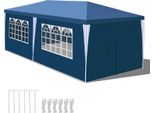 Jopassy Gazebo 3X6M Blu Con Pareti Laterali Tenda Party Protezione Uv Per Giardino Esterno Campeggio