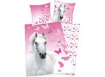 Biancheria Da Letto Herding Con Cavallo Bianco Butterfly 135 X 200 Cm 80 X 80 Cm