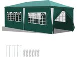 Hengda Gazebo 3X6M Verde Con Pareti Laterali Tenda Party Protezione Uv Per Giardino Esterno Campeggio