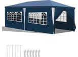 Hengda Gazebo 3X6M Blu Con Pareti Laterali Tenda Party Protezione Uv Per Giardino Esterno Campeggio