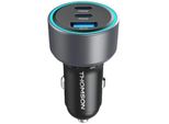Caricabatterie Da Auto - Thomson - 60 W - Tecnologia All'avanguardia - 2 USB-C (Pd 30 W) + USB-A (Qc 3.0 18 W)