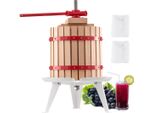 Vevor Sidro Pressa Mulino Da Frutta (12 Litri) Con Cesto In Legno Massiccio Con 8 Blocchi, Robusto Spremiagrumi Manuale, Sidro Pressa Mele Pressa Uva Pressa Olio D'oliva Con Manico Spremiagrumi Per La Cucina
