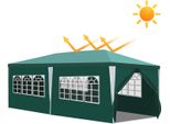 Gazebo Clanmacy Con Finestre Con Pannelli Laterali 3 X 6 M Blu