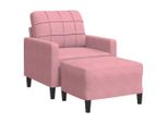 Syfax™ Poltrona Con Poggiapiedi Rosa 60 Cm Velluto