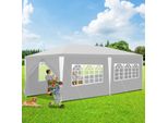 Bettizia 3X6M Gazebo Da Giardino Con Pannelli Laterali Tenda Portatile Impermeabile Con Tubo Di Ferro, Bianco