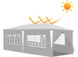 Hengda 3X6M Gazebo Da Giardino Con Pannelli Laterali Tenda Impermeabile Portatile Con Tubo Di Ferro, Bianco