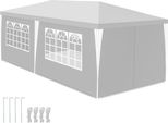 Gazebo Hengda Con Finestre Con Pannelli Laterali 3 X 6 M Bianco