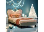 Letto Per Bambini Imbottito 90X200Cm, Struttura Letto Singolo Con Lampada Da Lettura A Led, Testata Regolabile, Letto Per Ragazzi E Ragazze, Velluto, Senza Materasso, Blu