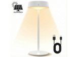 Lampada Da Tavolo Solare In Metallo Bianco Opaco, Dimmerabile A Sfioramento, Impermeabile, Senza Fili, Lampada Da Tavolo Portatile A Led, Ricaricabile, Da Esterno Giardino Terrazza Bar