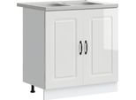 Syfax™ Mobile Da Cucina Kalmar Bianco Lucido 80 X 46 X 81,5 Cm