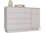 Amber 1D4S Cassettiera A 1 Anta E 4 Cassetti Per Camera Da Letto Soggiorno Cashmere Beige