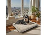 Wisfor Letto Per Cani Divano Per Cani Divano Per Cani Cuscino In Peluche, Impermeabile Lavabile Rivestimento Rimovibile L: 90 X 60 X 10 Cm, Beige