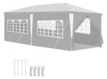 Aopunly 3X6M Gazebo Da Giardino Con Pannelli Laterali Tenda Portatile Impermeabile Con Tubo Di Ferro, Bianco