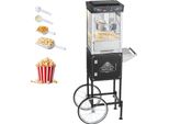 Succebuy Macchina Per Popcorn Con Bollitore E Carrello, Macchina Per Popcorn Commerciale Da 800 W, 48 Tazze Per Carico, Semplice Funzionamento A 2 Pulsanti, Parete In Vetro, Porta Pc, Inclusi Porzionatore E 3 Cucchiai, Nero