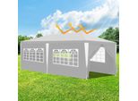 Tolletour 3X6M Gazebo Da Giardino Con Pannelli Laterali Tenda Portatile Impermeabile Con Tubo Di Ferro, Bianco