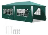 Aopunly 3X6M Gazebo Da Giardino Con Pannelli Laterali Tenda Portatile Impermeabile Con Tubo Di Ferro, Blu