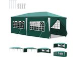 Gazebo Tolletour Con Finestre Con Pannelli Laterali 3 X 6 M Blu