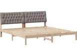 Vidaxl Struttura Letto Con Testiera Imbottita Marrone 200 X 200 Cm