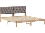 Vidaxl Struttura Letto Con Testiera Imbottita Marrone 180 X 200 Cm