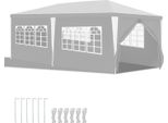 Izrielar Gazebo 3X6M Con Pareti Laterali Borsa Impermeabile Protezione Uv 50+G Gazebo Da Giardino Tenda Da Giardino Tenda Da Festa Bianco