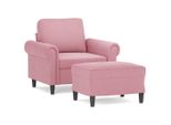 Syfax™ Poltrona Con Poggiapiedi Rosa 60 Cm Velluto