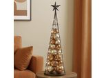 Albero Decorativo HWC-O91, Albero Di Natale Ornamentale Albero Di Natale Decorazione Albero Di Natale Per Decorare, Metallo 90Cm ~ Nero