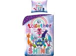 Halantex Trolls Set Di Biancheria Da Letto Reversibile 2 Pezzi 100% Cotone Copripiumino 140X200 Federa 70X90 Biancheria Da Letto Per Bambini Piumino World Tour Poppy Branch