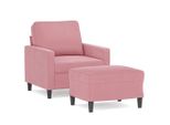 Syfax™ Poltrona Con Poggiapiedi Rosa 60 Cm Velluto