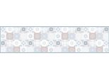 Tappeto In Vinile Mattonelle Vintage Azzurro Tortora 48X198 Cm