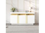 Credenza Bianca 140×38×70 Cm Con 3 Ante E Ripiani Regolabili