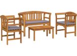Vidaxl Set Da Giardino In Legno Massello Di Acacia Naturale 4 Pezzi