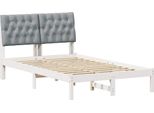 Vidaxl Struttura Letto Con Testiera Imbottita Bianca 120 X 200 Cm