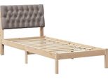 Vidaxl Struttura Letto Con Testiera Imbottita Marrone 90 X 190 Cm