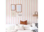 Carta Da Parati Adesiva In Vinile Righe Rosa Cipria 50X300 Cm