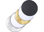 110 Cm Manico 5-In-1, Riflettore Luminoso A Disco Rotondo Pieghevole, Diffusore Fotografico Portatile