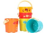 Set Di Tazze Impilabili Colorate Da 5 Pezzi Per Le Prime Costruzioni Educative Del Bambino Per Il Bagno