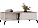 Topeshop Cordoba Tavolino Cashmere Beige Rovere Castello 2 Cassetti Per Soggiorno