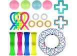 Set Di Giocattoli Sensoriali, Rete Di Biglie In Abs, Corde Elastiche, Confezione Semplice Per Bambini E Adulti, Feste, Aule, 20 Pezzi