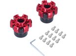 2PCS Cursori Telaio Forcella Ruota Protezione Crash Cnc In Lega Di Alluminio Universale Per Moto Bicicletterosso