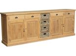 Teako Design Credenza In Teak Bergvik 210X90Cm - In Legno Massiccio Stile Casa Di Campagna Resistente Alle Intemperie Con 8 Scomparti