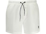 Pantaloncini Da Bagno Bianchi Da Uomo Con Elastico In Vita E Coulisse
