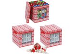 Set Di 3 Scatole Portaoggetti Natalizi Relaxdays