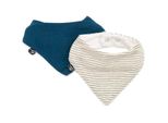 Set Di 2 Bavaglini A Bandana - Domiva - Taglia Unica - Mussola - Righe Indaco