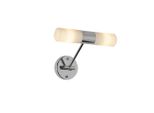 Applique BañO, 33 Cm, Metallo E Vetro Bianco Latte, Orientabile, 2 Attacchi E14, Grado Di Protezione IP44.