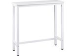 Tavolo Da Bar - Tavolo Alto - 100 X 40 X 100 Cm - Rettangolare - Truciolato E1 E Struttura In Acciaio - Idrorepellente - Portata 100 Kg - Per 2 Persone - Bianco