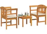 Vidaxl Set Da Salotto Da Giardino In Legno Massello Di Acacia Naturale, 3 Pezzi