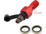 M10X1.25Mm Cilindro Freno Moto Pinza Freno Vite Di Spurgo Nipplo Banjo Bolt Dust Cap Rosso