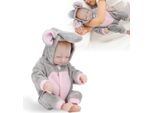Mini Bambola Per Neonati, In Silicone Realistico, Occhi Che Si Chiudono, Giocattolo Da Bagno, Giocattolo Per Neonati, Grigio, Rosa